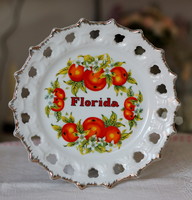 Decorative plate with floral inscription, Korean porcelain