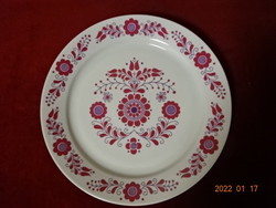 Lowland porcelain wall plate with pink folk motif. He has! Jókai.