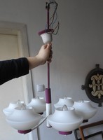 Modern fém csillár lámpa tejüveg extra búrákkal
