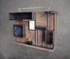 Loft industrial style shelf, storage for desk, hallway, keychain