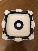 Blue and white square ceramic wall plate 24 x 24 cm