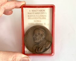 Magyarok Nagyasszonya Kápolna felszentelése Róma 1980 érme II.János Pál pápa emlékérme Kiss Nagy