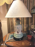 Bécsi biedermeier szép porcelán lámpa az első képen látható búrával