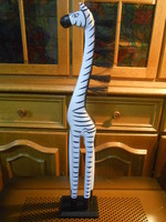 Zebra szobor keleti fa faragott indonéz 57 cm új