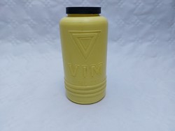 Retro yellow vim plastic old bottle