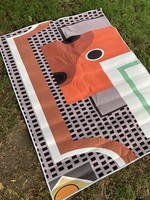 Modern vintage design retro style middle carpet design in abstract geometry bauhaus style
