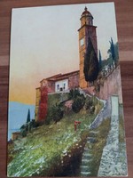 Régi képeslap, olasz tájkép, Lago di Lugano