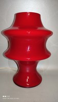 HUSTADT LEUCHTEN MUSHROOM RED GLASS TABLE LAMP piros üveg asztali lámpa 1970-es évek