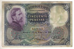 50 peseta 1931 Spanyolország 2.
