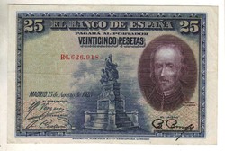 25 peseta 1928 Spanyolország "B" sorozat Kiváló