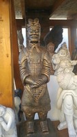 Ritka Kínai Agyag katona Nagy 70cm kő bronz ozott szobor Japán kerti  Kültéri Fagyálló Műkő