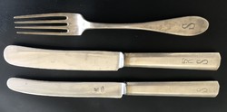 Silver fork, knives with silver handles