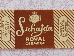 Régi csokipapír Royal csemege Suhajda édesség csomagolás