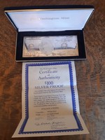 100 dolláros Ezüst Tábla 124,414 gram