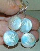 6 cm! Giant Japanese biwa genuine pearl earrings