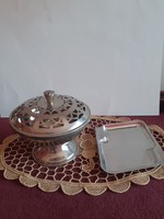 Metal container, candy holder + ashtray bowl