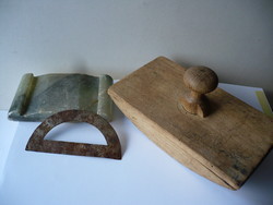 Antik tapper,márványtapper alja+antik fém szögmérő