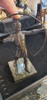 Bronz íjász szobor, 20 cm-es magasságú
