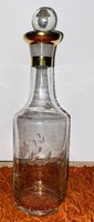 Retro gilded liqueur with polished decorative glass cap from around 1920s Óbuda v posta also