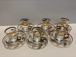 Turkish glass tea set, gilded thin glass