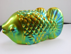 Zsolnay eosin fish designed by Judit Palatine