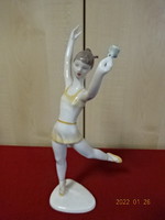 Raven house porcelain figurine, ballet girl with flowers in her hands. He has! Jókai.