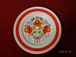 Hollóház porcelain wall plate with red folk motif. He has! Jókai.