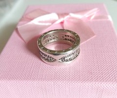 Köves, gyönyörű fazonú, Bvlgari feliratos ezüst gyűrű