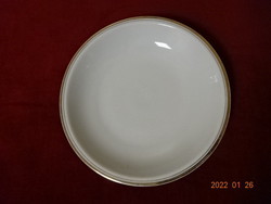 Lowland porcelain deep plate, gold edged, diameter 22.7 cm. He has! Jókai.