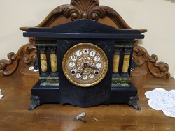 1, -Ft operating 1800s usa table fireplace clock!