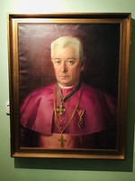 Gyula Kövér (1883-1950): bishop portrait 1936. Oil on canvas 75x60 cm painting