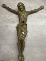 Hatalmas fém antik feszület  Krisztus közel 100éves darab