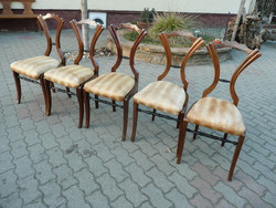 5 db nagyon korai biedermeier szék kb.1850-ből, kivehető, otthon is újra kárpitozható ülésekkel