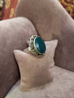 Silver ring with gold and marcasite