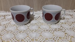 Retro zsolnay large polka dot, cocoa, porcelain mugs, mug nostalgia pieces