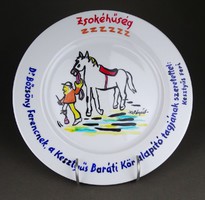 1H314 Dr. Bőzsöny Ferenc porcelán emléktányér 26.5 cm