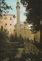 Retro postcard - Pécs, Jacobal Hassan Mosque and the minaret (XVI)