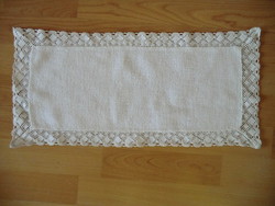 Crochet crocheted with beige cotton lace 24x50 cm
