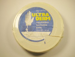 Retro ULTRA DERM kéztisztító krém műanyag doboz - EVM Egyesült Vegyiművek - 1970-es évekből
