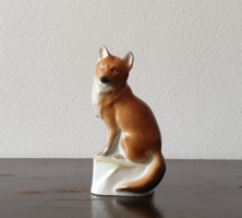 Rare Herend fox coma porcelain animal figurine retro