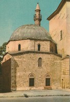 Retro képeslap - Pécs, Jakováli Hasszán Dzsámi a Minarettel