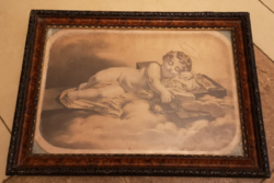 Antique picture frame: guardian angel