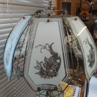 Retro Asztali Üveg betétes Lámpa. 55 cm.