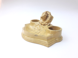 Final sale - a. With our tech? Rare antique earthenware inkwell with calamari hat fox head