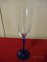 Champagne glass with base, cobalt blue base, height 22.5 cm. He has! Jókai.