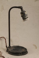 Antik ón talpas, réz száras asztali lámpa 235