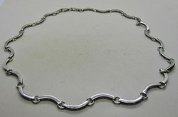 Silver necklace with beautiful old wavy pattern