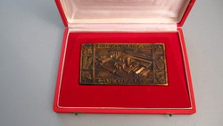 MG Kombinát Mezőfalva - bronz plakett dobozában