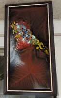 Balogh Erzsébet absztrakt tűzzománc kép