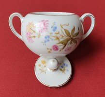 Schönwald német porcelán cukortartó virág mintával